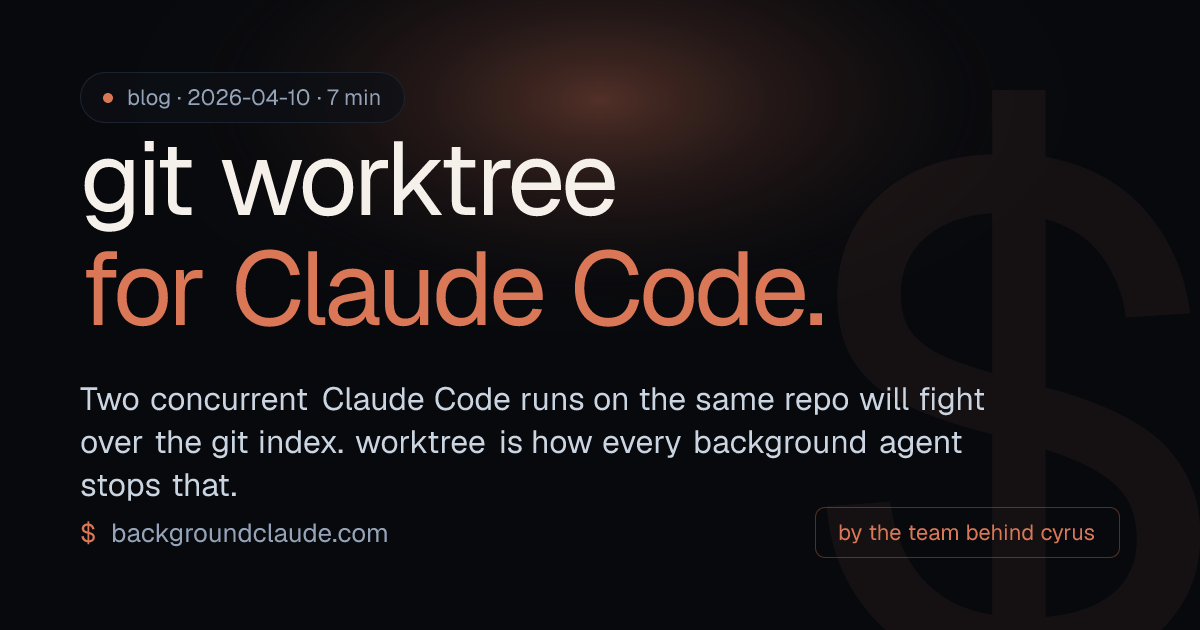 git worktree for Claude Code: the isolation pattern every background ...